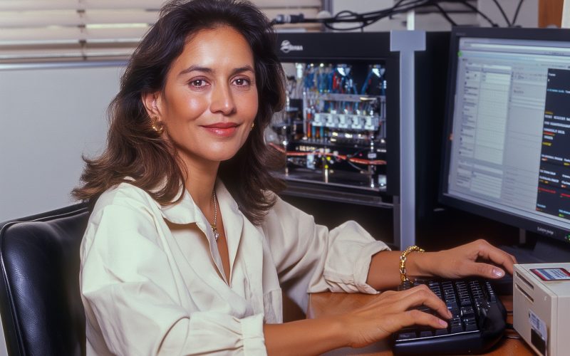 Professional Woman at Technical Workspace